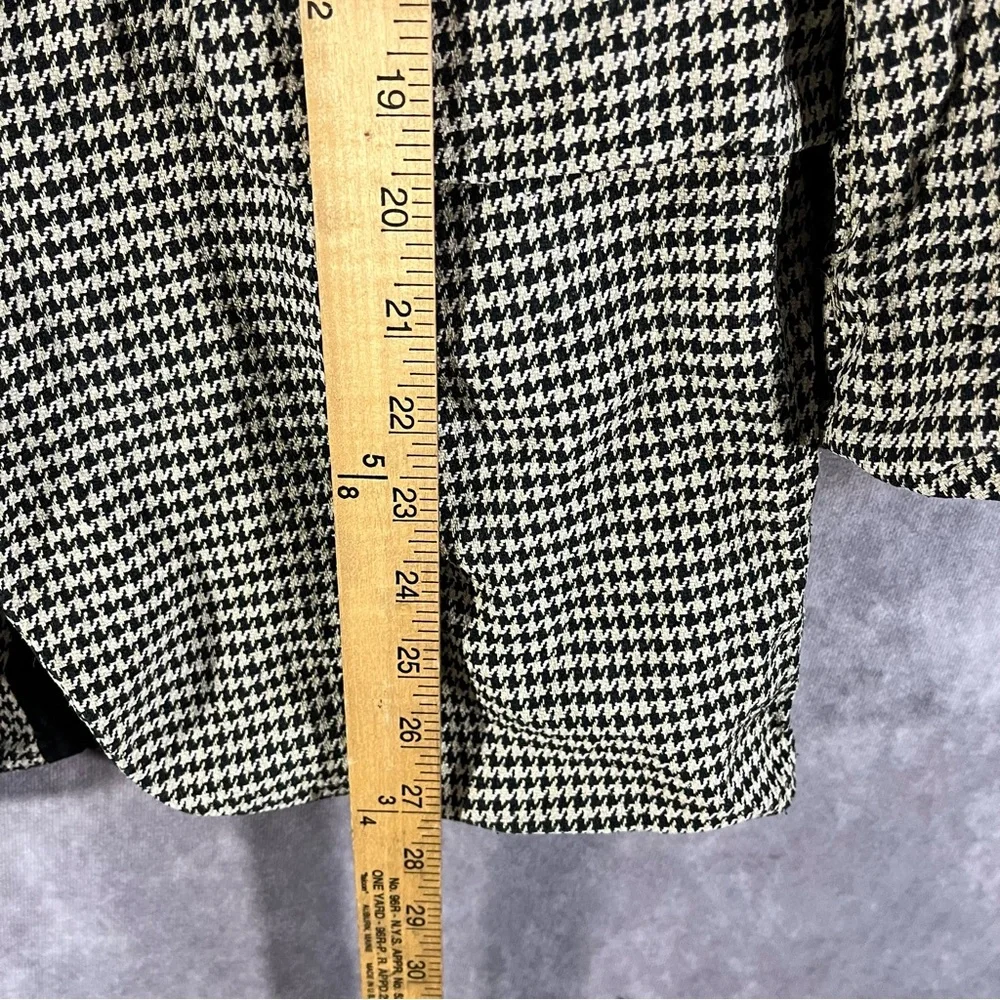Vintage Chaps Ralph Lauren 100% Silk Blazer Sport Coat Jacket Houndstooth Men 42